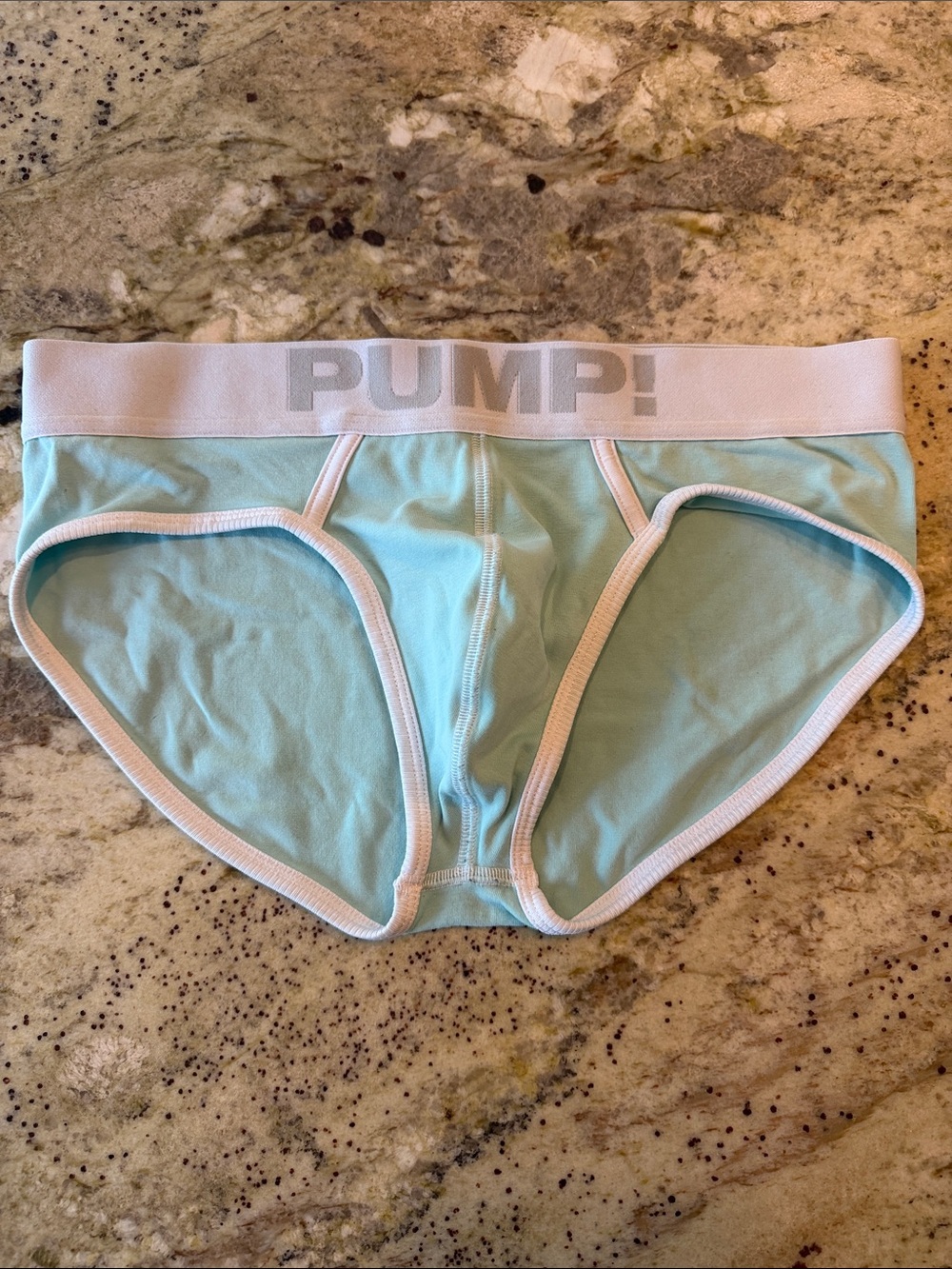 PUMP! Men's Light Blue Briefs with White Trim - Supportive Everyday Fit